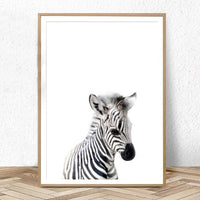 Kids Room Giraffe elephant lion tiger zebra Nursery Wall Art Baby Decor HQ Canvas Print