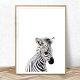 Kids Room Giraffe elephant lion tiger zebra Nursery Wall Art Baby Decor HQ Canvas Print