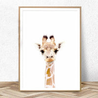 Kids Room Giraffe elephant lion tiger zebra Nursery Wall Art Baby Decor HQ Canvas Print