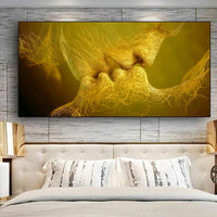 Golden Love Kiss Oil Painting on Canvas Poster HQ Canvas Print Wall Art