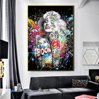 Graffiti Art Marilyn Sexy Portrait Pop Art Poster Modern Art HQ Canvas Print