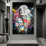 Graffiti Art Marilyn Sexy Portrait Pop Art Poster Modern Art HQ Canvas Print