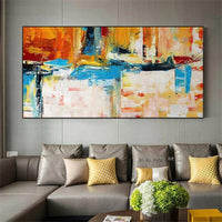 Hand Painted Abstract Golden Simple Beautiful Canvas Wall Art Corridor Modern