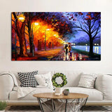 Hand Painted Oil Painting Canvas Modern Knife Street Colorful Landscape People Abstract Home Room Decors