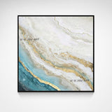 Hand Painted Abstract Wall Art Blue Marble Texture Minimalist Modern On Canvas Decorative