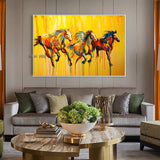 Aritist Hand Painted Animal Running Horse Canvas Art Wall Hangings Painting Artwork Decor