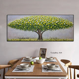 Hand Painted Oil Painting On Canvas Knife Green Tree Palette 3D Paintings Modern Abstract Wall Art