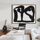 Hand Painted Oversized Abstract Painting On Canvas Art Canvas Painting Minimalist Art Black White Painting Decor