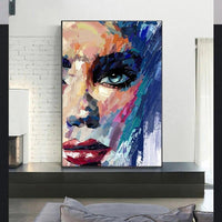 Abstract Hand Painted Portrait of Woman Canvas Figure Oil Painting Wall Decor