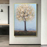 Heavy Textured Tree Pure Hand Painted Canvas Wall Art Acrylic Artwork Image Painting