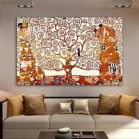 Hand Painted Gustav Klimt Tree of Life Oil Paintings on Canvas Wall Art