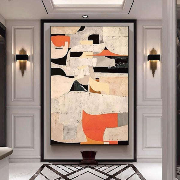 Hand Painted Modern Multicolor Art Individual Fashion Abstract Canvas Painting For Living Home Minimalist Room