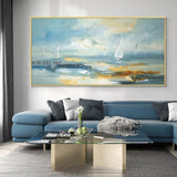 Abstract Hand Painted On Canvas Modern Seascape Wall Art Bedroom Decoration