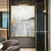 Abstract Painting Hand Painted Contemporary Art Gray Vertical Textured Design Artwork wall pictures