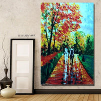 Painting Hand Painted Modern Coloring Abstract Knife on Canvas