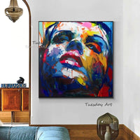 Hand Painted Oil Painting Francoise Nielly Canvas Painting Portrait Palette Knife Face Lmpasto Figure Wall Arts