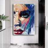 Abstract Hand Painted Portrait of Woman Canvas Figure Oil Painting Wall Decor