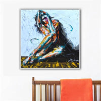 Modern The Nude Woman Hand Painted Knife Street Oil Painting As The Artwork Unframed