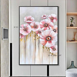 Pink Lotus Flower Abstract Modern Home Canvas Wall Art Floral Artwork Handmade