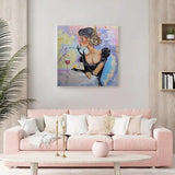 Hand Painted Abstract Beautiful Lady Oil Painting Modern Hand Painted For Home Decor