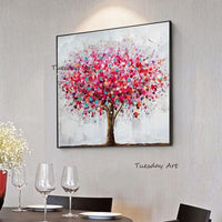 Hand Painted Abstract Trees Oil Painting On Canvas Hand Painted Beautiful Colors Abstract Landscape Trees Decor