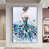 Lovely Cute Dress Skirt Dance Girl Canvas Painting Wall Art Girlish Decor