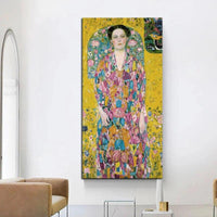 Hand Painted Portrait of Eugenia Primavesi-1913 Wall Art Canvas Gustav Klimt Oil Paintingss Decoration