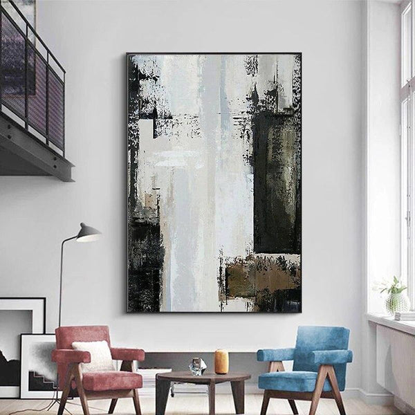 White Grey Hand Painted Oil Painting on Canvas new Hand Painted oil Painting picture home decoration