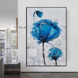 art Hand Painted Scandinavian Flower Canvas Art flower Painting Decoration Wall