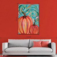 Hand Painted Oil Painting Modern Pumpkin Abstract Canvas Wall Art Halloween