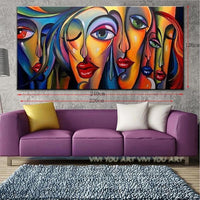 Hand Painted modern Naked Woman on Canvass wall art