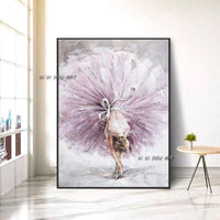 Hand Painted Beautiful Girl Dance Painting on Canvas Art Modern