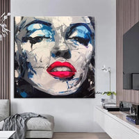 Hand Painted Marilyn Monroe Oil Paintings Modern Knife Face Portrait Abstract On Canvas Art Decor