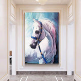 Hand Painted White Horse Art On Canvas Wall Art Decoration