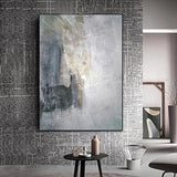 Hand Painted Abstract Decorative Painting Simple Model Room Retro Gray Painting Decoration