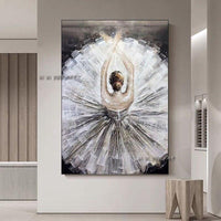 Style Hand Painted Beautiful Ballet Girl Canvas Painting Modern art Bedroom