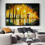 Hand Painted Landscape Oil Painting Park Walking Alone In The Street Art Canvas Corridor Office