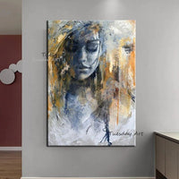 Hand Painted Abstract Oil Painting Fashion Figure Abstract Canvas