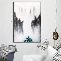 Hand Painted Abstract Mountain Oil Paintings On Canvas Landscape Wall Art Minimalist