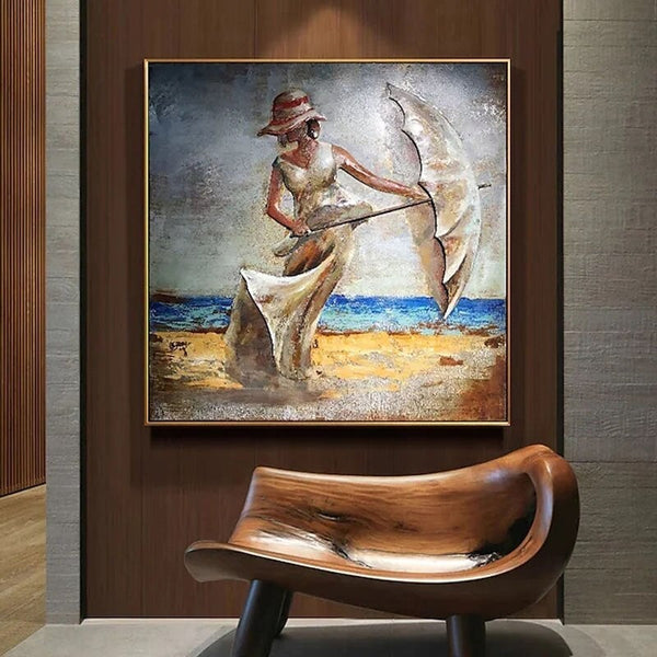 Top Selling Modern Hand Painted Oil Painting Canvass for Impression Retro Figure Work