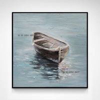 Hand Painted Seaside Boat Seascape Painting Restaurant Office Modern Hanging Painting