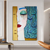 Hand Painted Abstract Gustav Klimt Tear Oil Painting