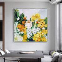 Hand Painted Abstract Flower Art On Canvas Wall Art Decoration