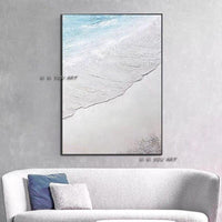 Hand Painted Sea Landscape Painting Ocean Texture Abstract Painting Canvas For Living Art