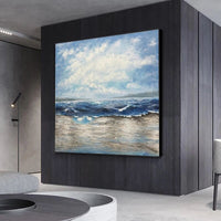 Nature Seascape Cloud Ocean Sea Sky Landscape Hand Painted Canvas Painting Wall Art