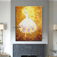 Hot sale Hand Painted Ballet Dancing Girl Oil Painting On Canvas Abstract Figure