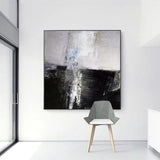 Hand Painted Abstract Canvas Art Paintings Black White Wall Art Wall Painting