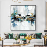 Artist Hand Painted High Quality Abstract Blue on Canvas Modern Minimalist Decorative