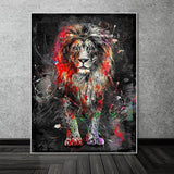 Hand Painted Modern Street Art Oil Painting Lion Animal Abstract Canvas Painting Decoratives