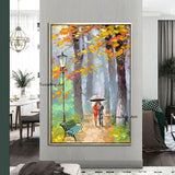 Hand Painted Knife Oil Painting Modern Landscape People Abstract Canvas For Wall Art Home Room Decoration